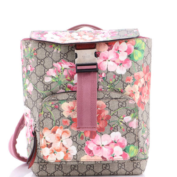 Gucci Buckle Backpack Blooms Print Gg #186388G94B - Picture 1 of 10